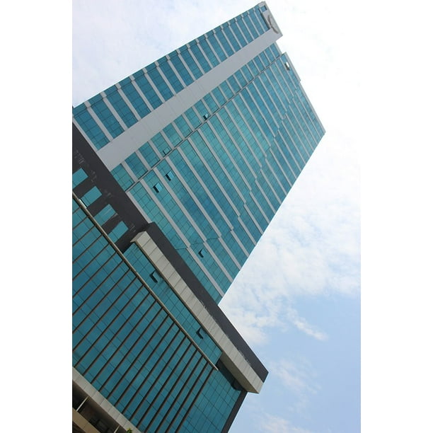Colorful Building and Bright Blue Sky Poster